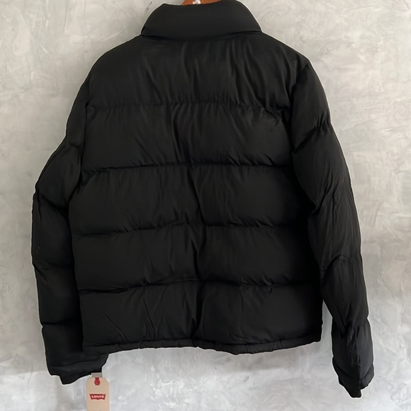 NWT Men's Black Levis Stand Collar Quilted Puffer Jacket, Size M - Picture 10 of 11